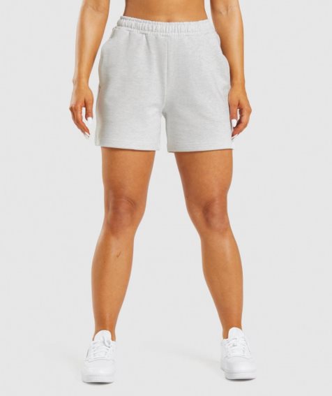 Women's Gymshark Rest Day Sweats Shorts White | CA 50DNA8